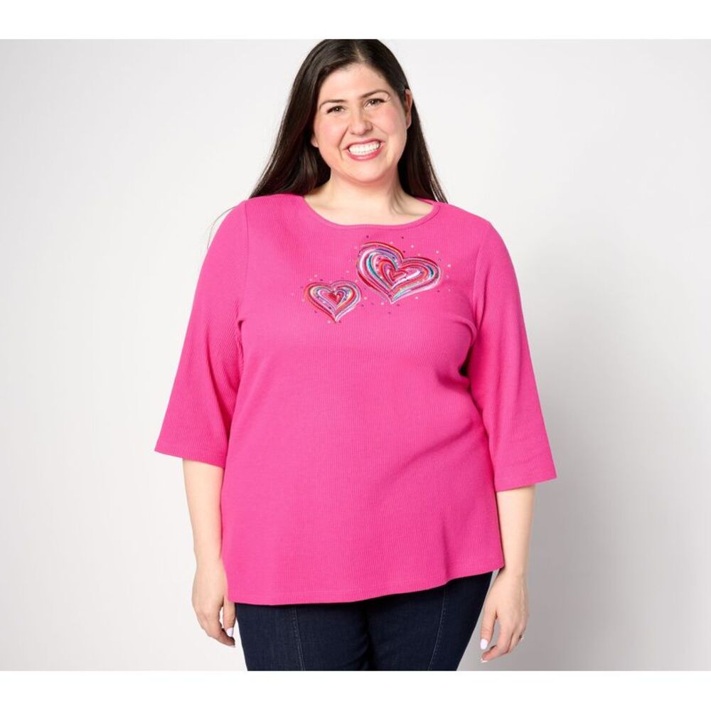 Top Knot Women's Sz XS Love isthe Air Waffle Sleeve Pink A632458